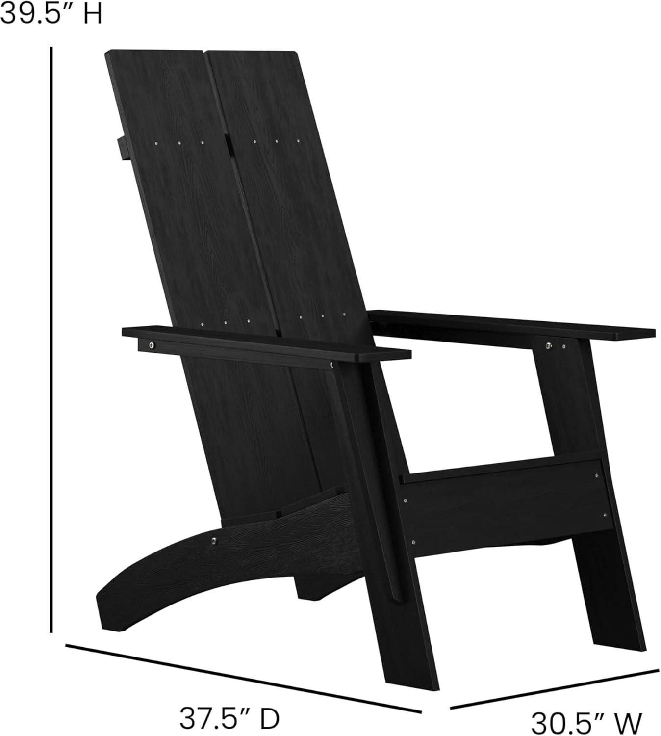 imageFlash Furniture Sawyer Modern Commercial 2Slat Back Adirondack Chair Navy Blue Commercial AllWeather Poly Resin Lounge ChairBlack