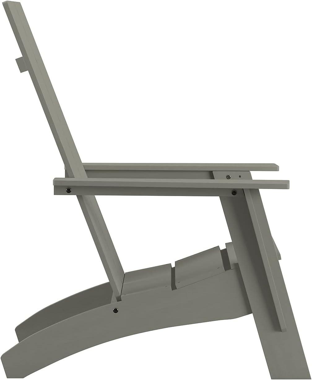 imageFlash Furniture Sawyer Modern Commercial 2Slat Back Adirondack Chair Navy Blue Commercial AllWeather Poly Resin Lounge ChairGrey