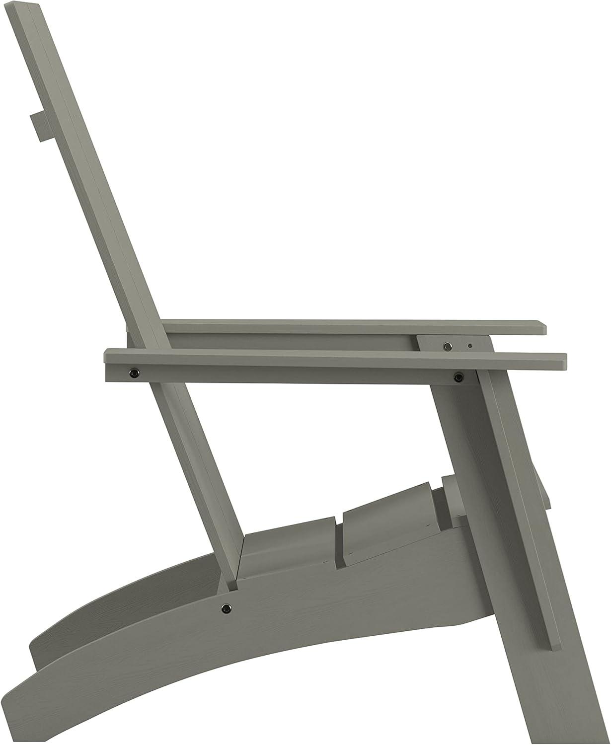 imageFlash Furniture Sawyer Modern Commercial 2Slat Back Adirondack Chair Navy Blue Commercial AllWeather Poly Resin Lounge ChairGrey