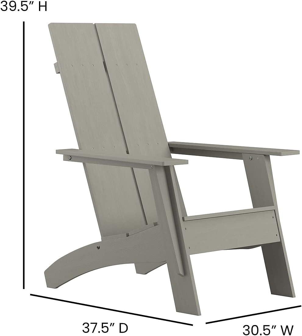 imageFlash Furniture Sawyer Modern Commercial 2Slat Back Adirondack Chair Navy Blue Commercial AllWeather Poly Resin Lounge ChairGrey