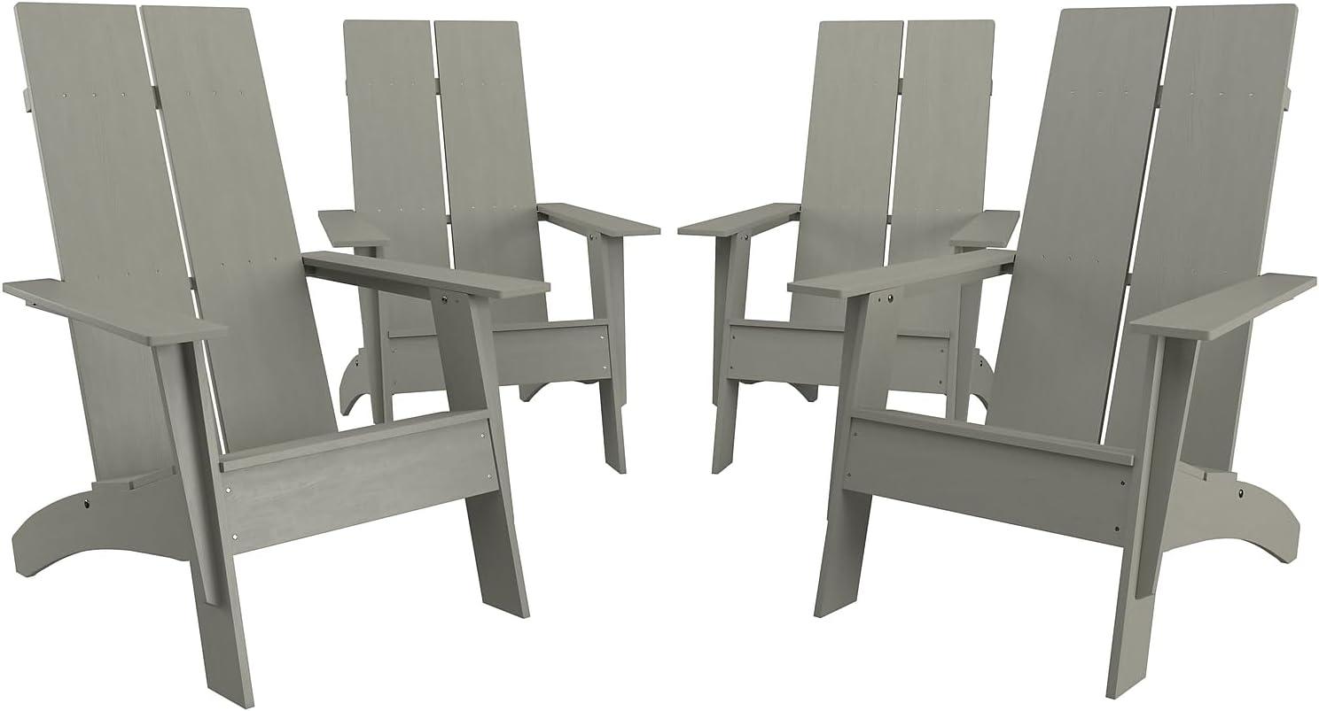 imageFlash Furniture Sawyer Modern Commercial 2Slat Back Adirondack Chair Navy Blue Commercial AllWeather Poly Resin Lounge ChairGrey