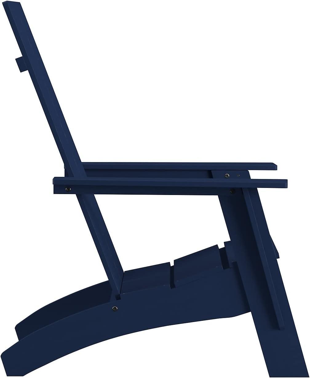 imageFlash Furniture Sawyer Modern Commercial 2Slat Back Adirondack Chair Navy Blue Commercial AllWeather Poly Resin Lounge ChairNavy