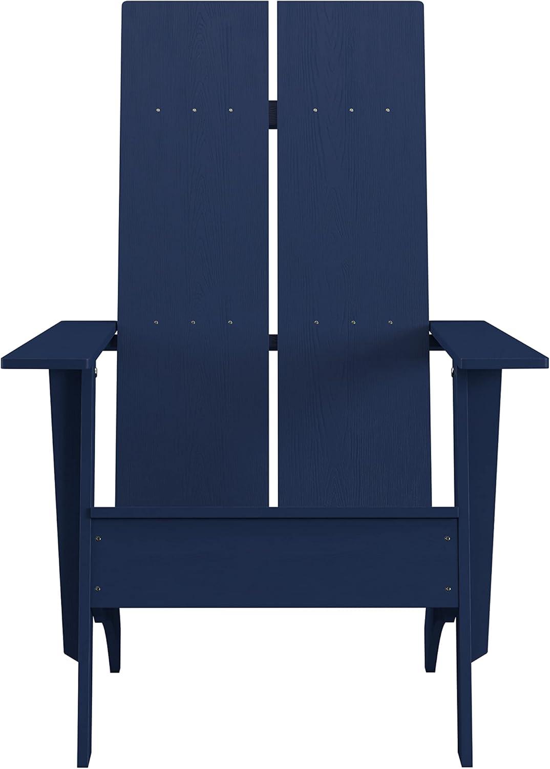 imageFlash Furniture Sawyer Modern Commercial 2Slat Back Adirondack Chair Navy Blue Commercial AllWeather Poly Resin Lounge ChairNavy