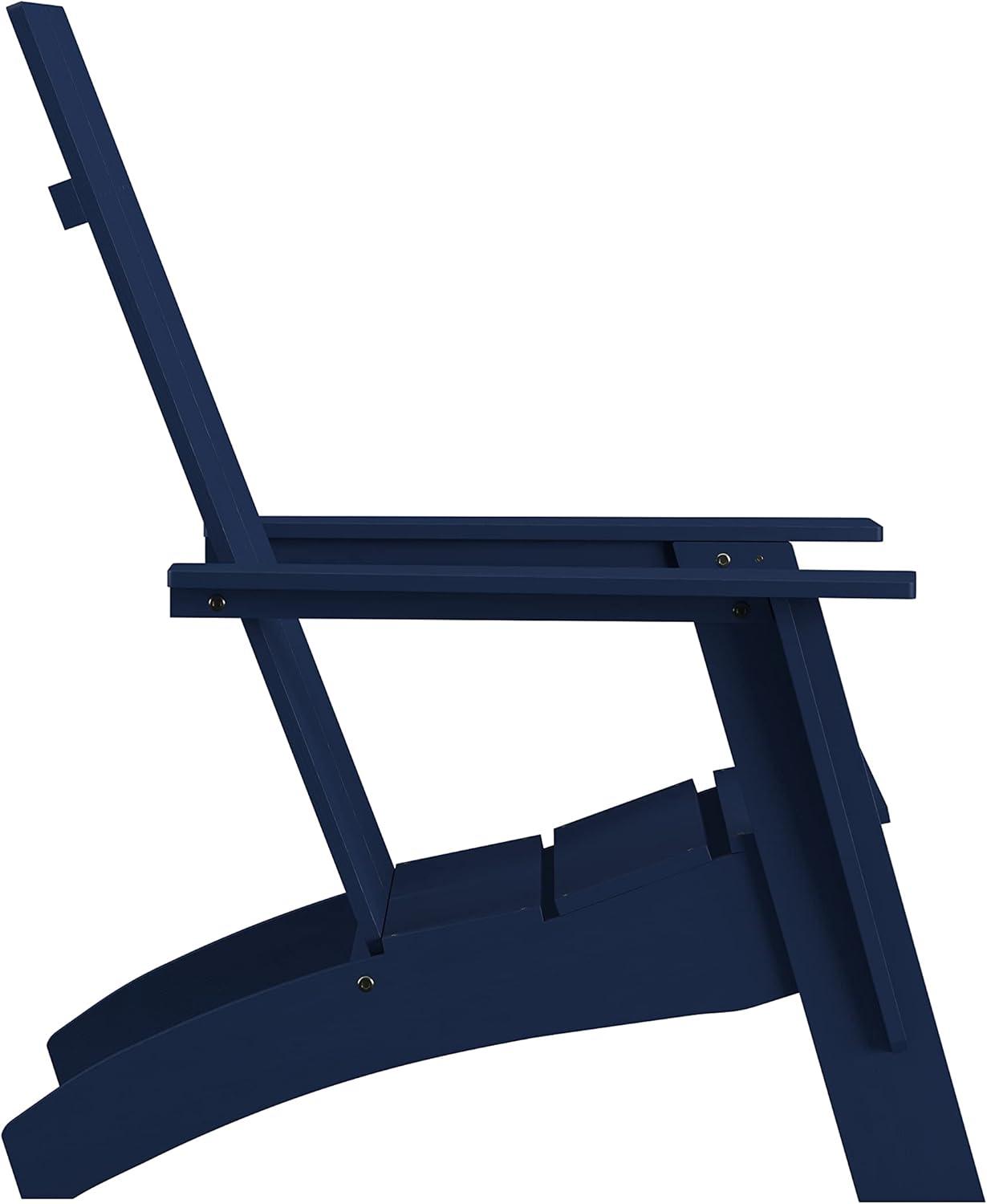 imageFlash Furniture Sawyer Modern Commercial 2Slat Back Adirondack Chair Navy Blue Commercial AllWeather Poly Resin Lounge ChairNavy