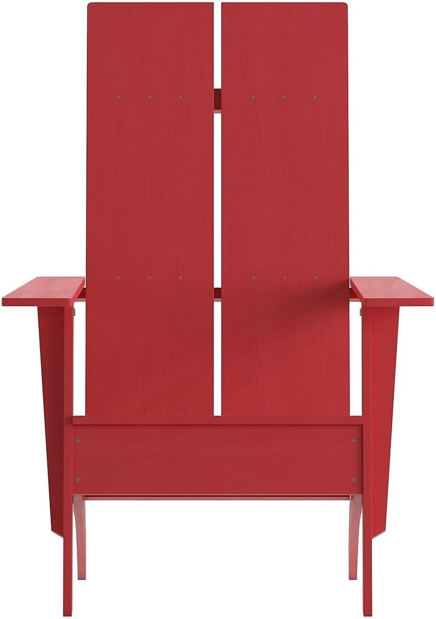 imageFlash Furniture Sawyer Modern Commercial 2Slat Back Adirondack Chair Navy Blue Commercial AllWeather Poly Resin Lounge ChairRed