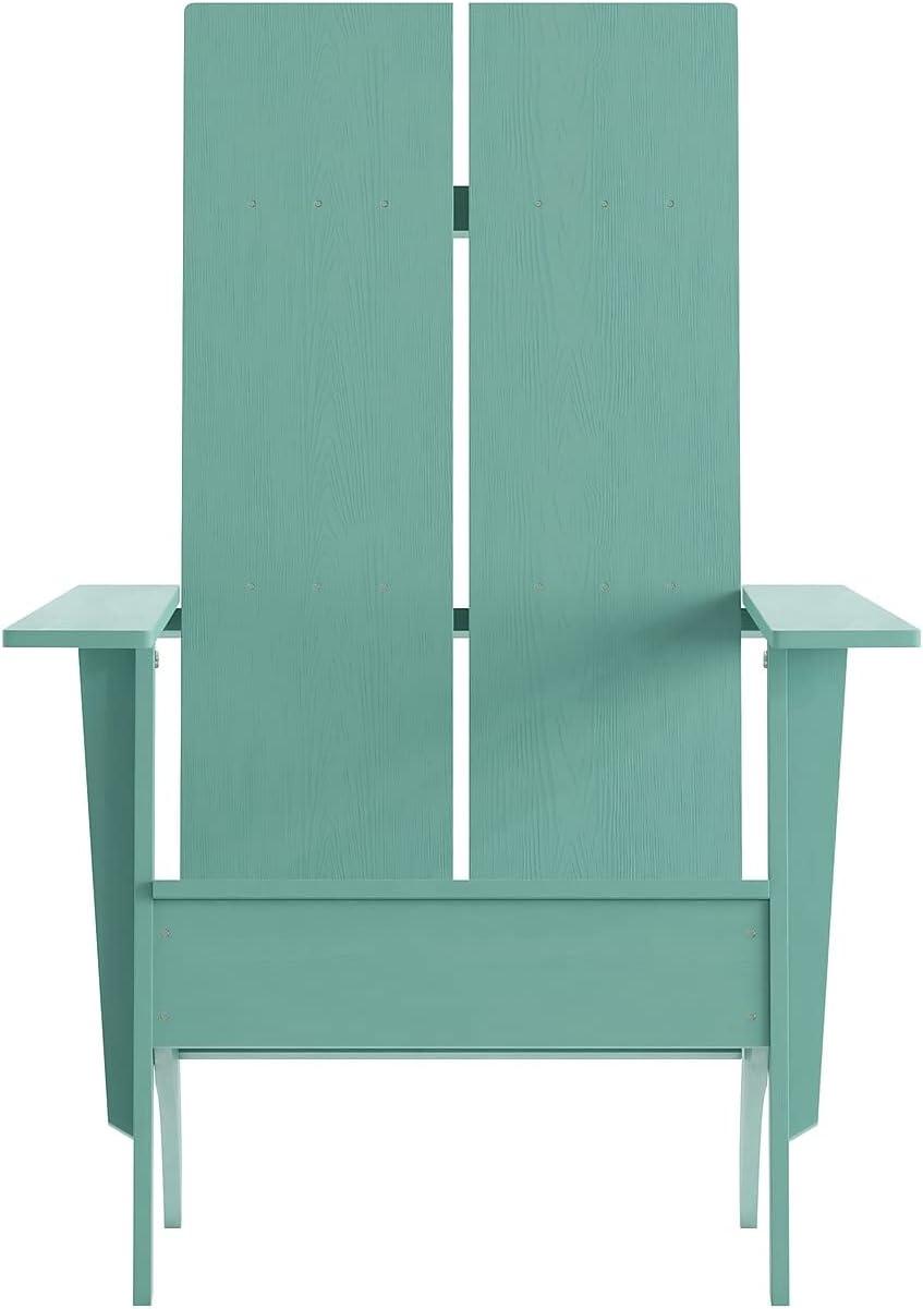 imageFlash Furniture Sawyer Modern Commercial 2Slat Back Adirondack Chair Navy Blue Commercial AllWeather Poly Resin Lounge ChairSea Foam