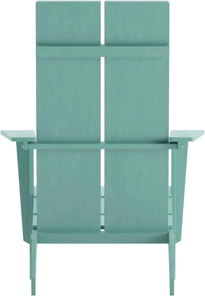 imageFlash Furniture Sawyer Modern Commercial 2Slat Back Adirondack Chair Navy Blue Commercial AllWeather Poly Resin Lounge ChairSea Foam