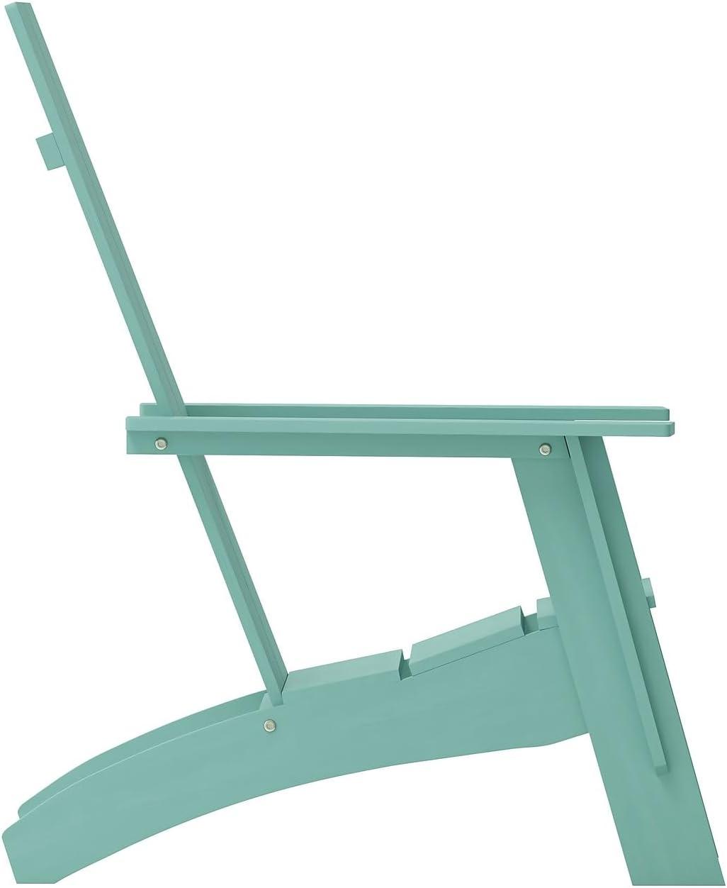 imageFlash Furniture Sawyer Modern Commercial 2Slat Back Adirondack Chair Navy Blue Commercial AllWeather Poly Resin Lounge ChairSea Foam