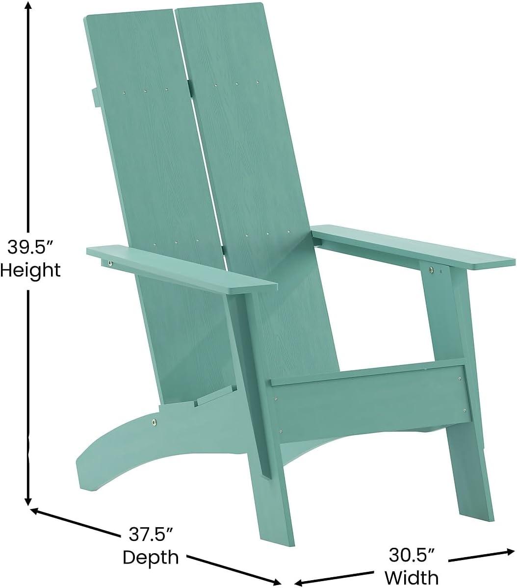 imageFlash Furniture Sawyer Modern Commercial 2Slat Back Adirondack Chair Navy Blue Commercial AllWeather Poly Resin Lounge ChairSea Foam