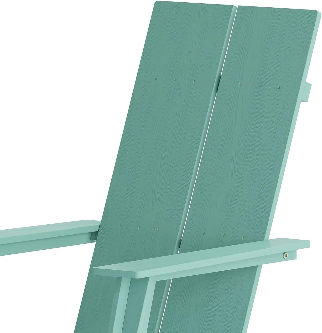 imageFlash Furniture Sawyer Modern Commercial 2Slat Back Adirondack Chair Navy Blue Commercial AllWeather Poly Resin Lounge ChairSea Foam
