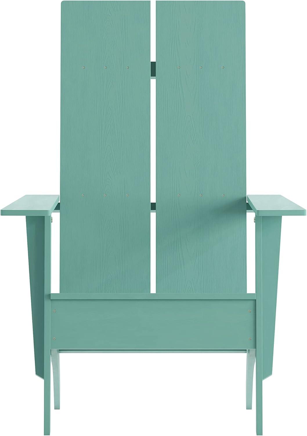 imageFlash Furniture Sawyer Modern Commercial 2Slat Back Adirondack Chair Navy Blue Commercial AllWeather Poly Resin Lounge ChairSea Foam