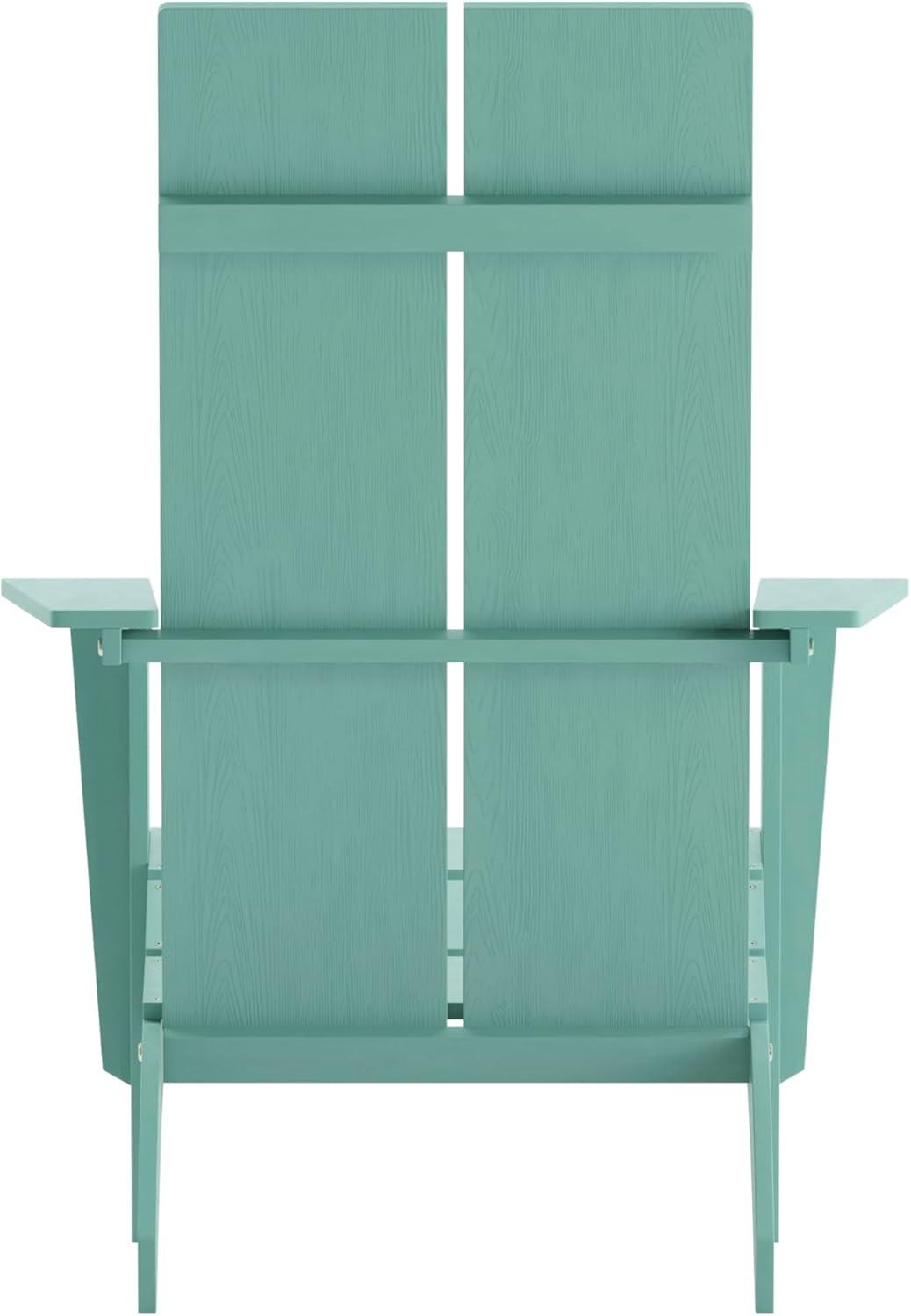 imageFlash Furniture Sawyer Modern Commercial 2Slat Back Adirondack Chair Navy Blue Commercial AllWeather Poly Resin Lounge ChairSea Foam