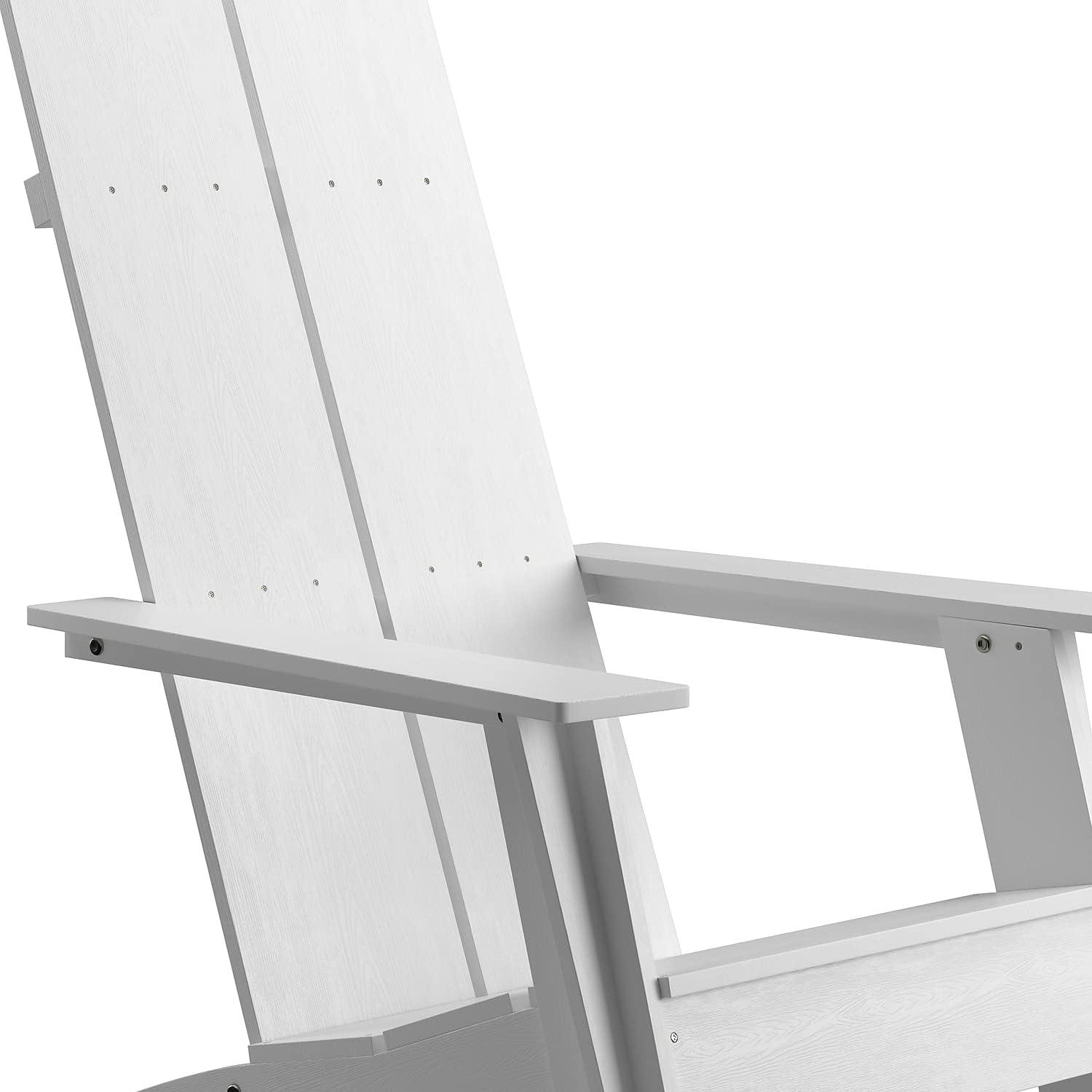 imageFlash Furniture Sawyer Modern Commercial 2Slat Back Adirondack Chair Navy Blue Commercial AllWeather Poly Resin Lounge ChairWhite