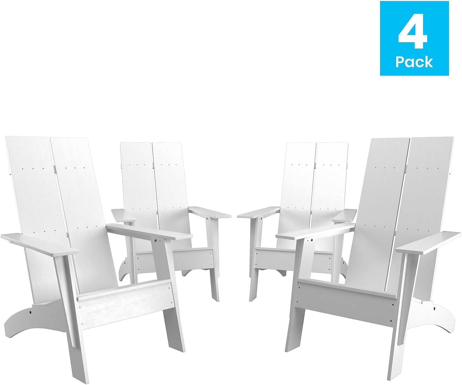 imageFlash Furniture Sawyer Modern Commercial 2Slat Back Adirondack Chair Navy Blue Commercial AllWeather Poly Resin Lounge ChairWhite