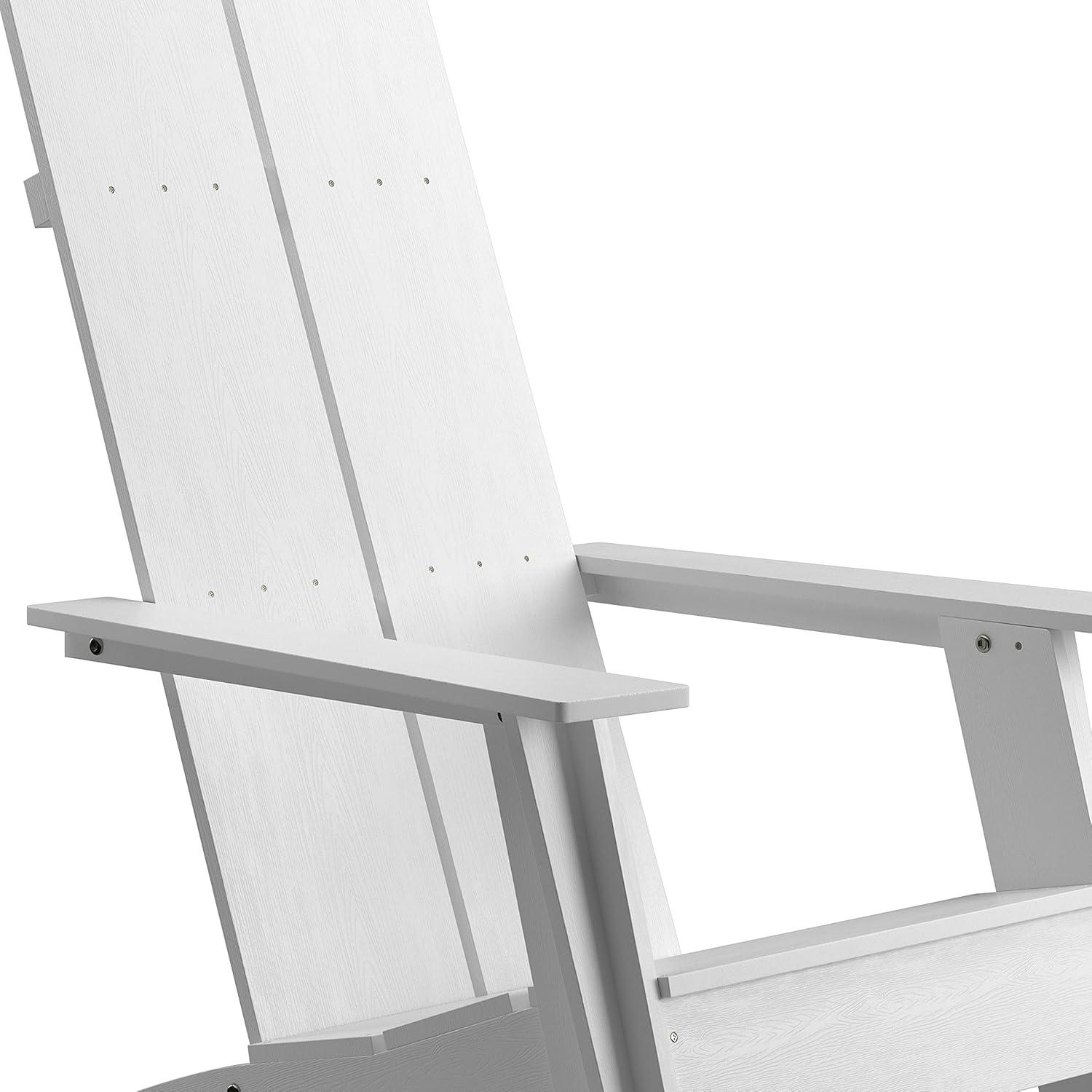 imageFlash Furniture Sawyer Modern Commercial 2Slat Back Adirondack Chair Navy Blue Commercial AllWeather Poly Resin Lounge ChairWhite