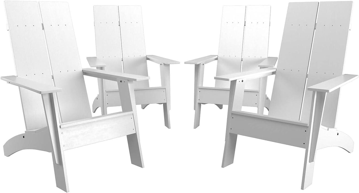 imageFlash Furniture Sawyer Modern Commercial 2Slat Back Adirondack Chair Navy Blue Commercial AllWeather Poly Resin Lounge ChairWhite