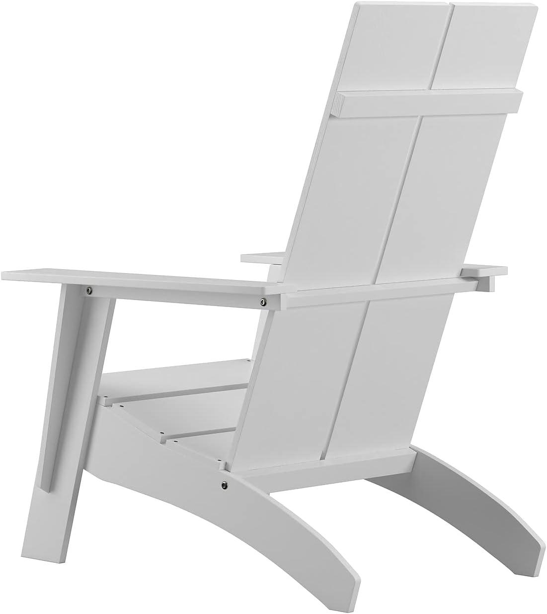 imageFlash Furniture Sawyer Modern Commercial 2Slat Back Adirondack Chair Navy Blue Commercial AllWeather Poly Resin Lounge ChairWhite