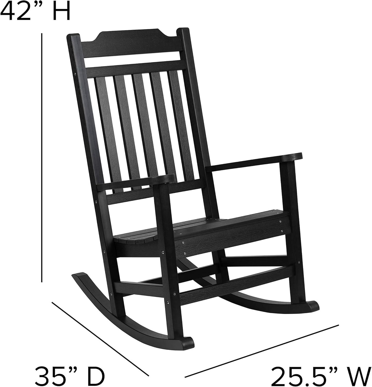 imageFlash Furniture Set of 2 Winston AllWeather Rocking Chair in Red Faux WoodBlack