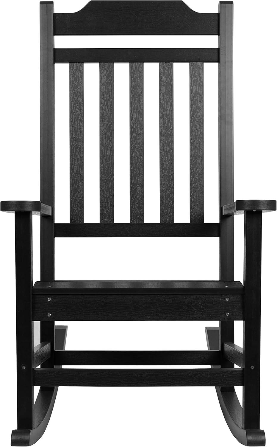 imageFlash Furniture Set of 2 Winston AllWeather Rocking Chair in Red Faux WoodBlack