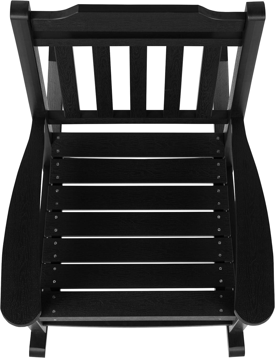 imageFlash Furniture Set of 2 Winston AllWeather Rocking Chair in Red Faux WoodBlack