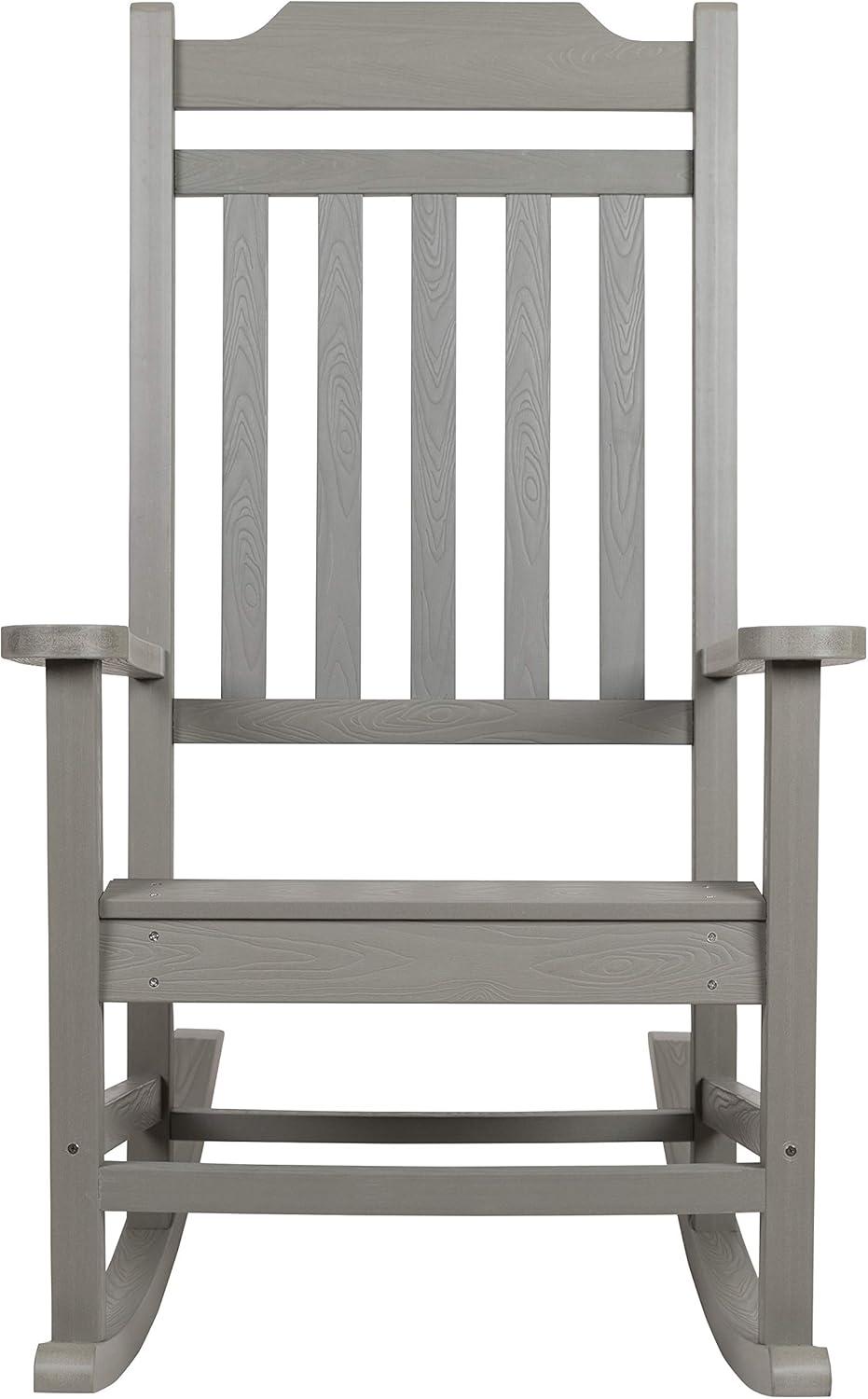 imageFlash Furniture Set of 2 Winston AllWeather Rocking Chair in Red Faux WoodGrey