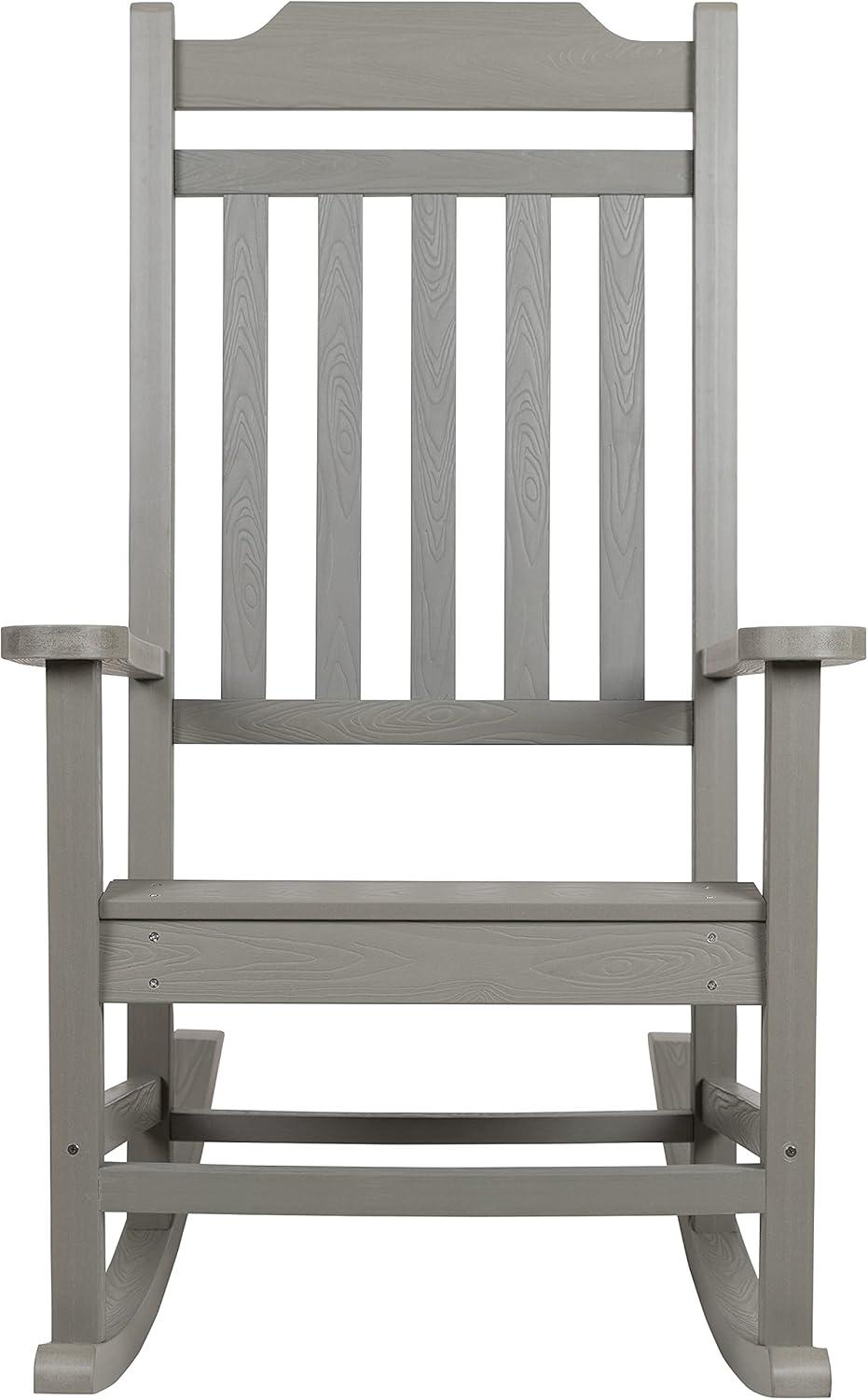 imageFlash Furniture Set of 2 Winston AllWeather Rocking Chair in Red Faux WoodGrey