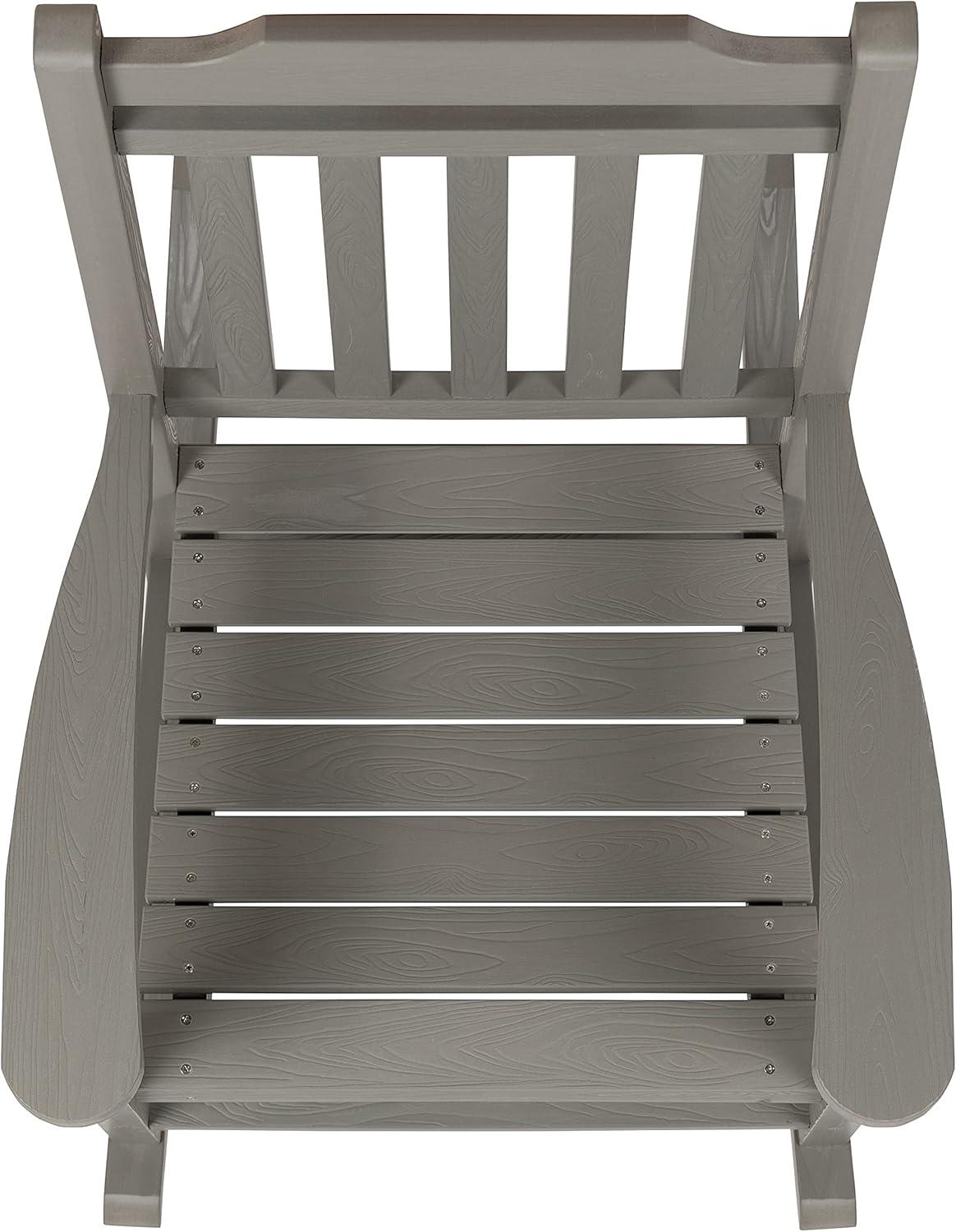 imageFlash Furniture Set of 2 Winston AllWeather Rocking Chair in Red Faux WoodGrey