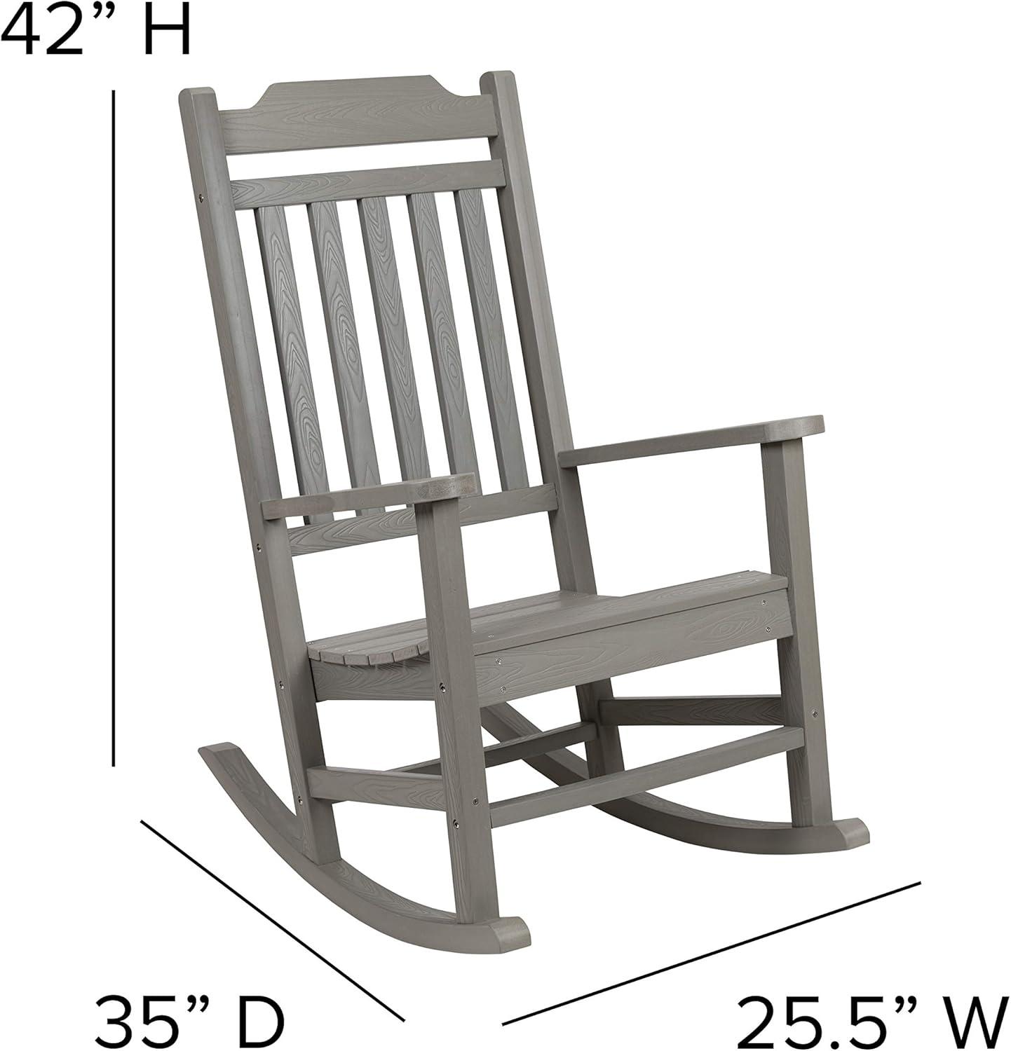 imageFlash Furniture Set of 2 Winston AllWeather Rocking Chair in Red Faux WoodGrey
