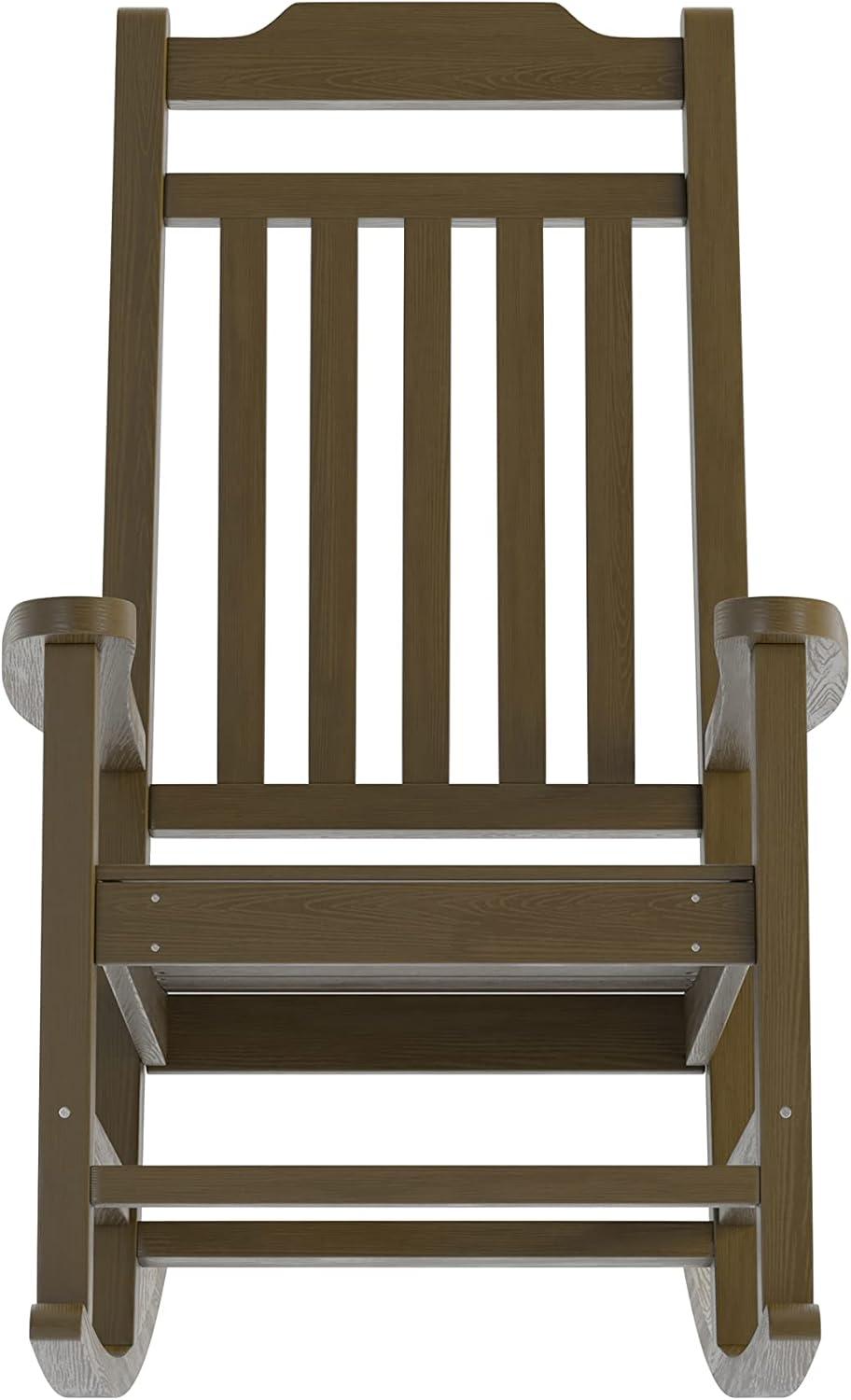 imageFlash Furniture Set of 2 Winston AllWeather Rocking Chair in Red Faux WoodMahogany