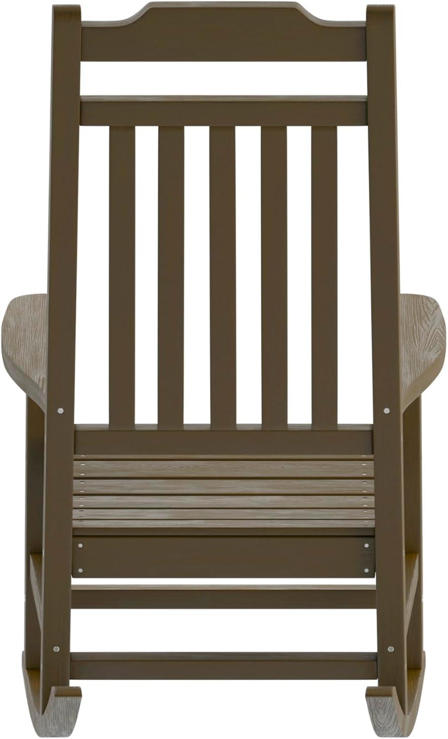 imageFlash Furniture Set of 2 Winston AllWeather Rocking Chair in Red Faux WoodMahogany