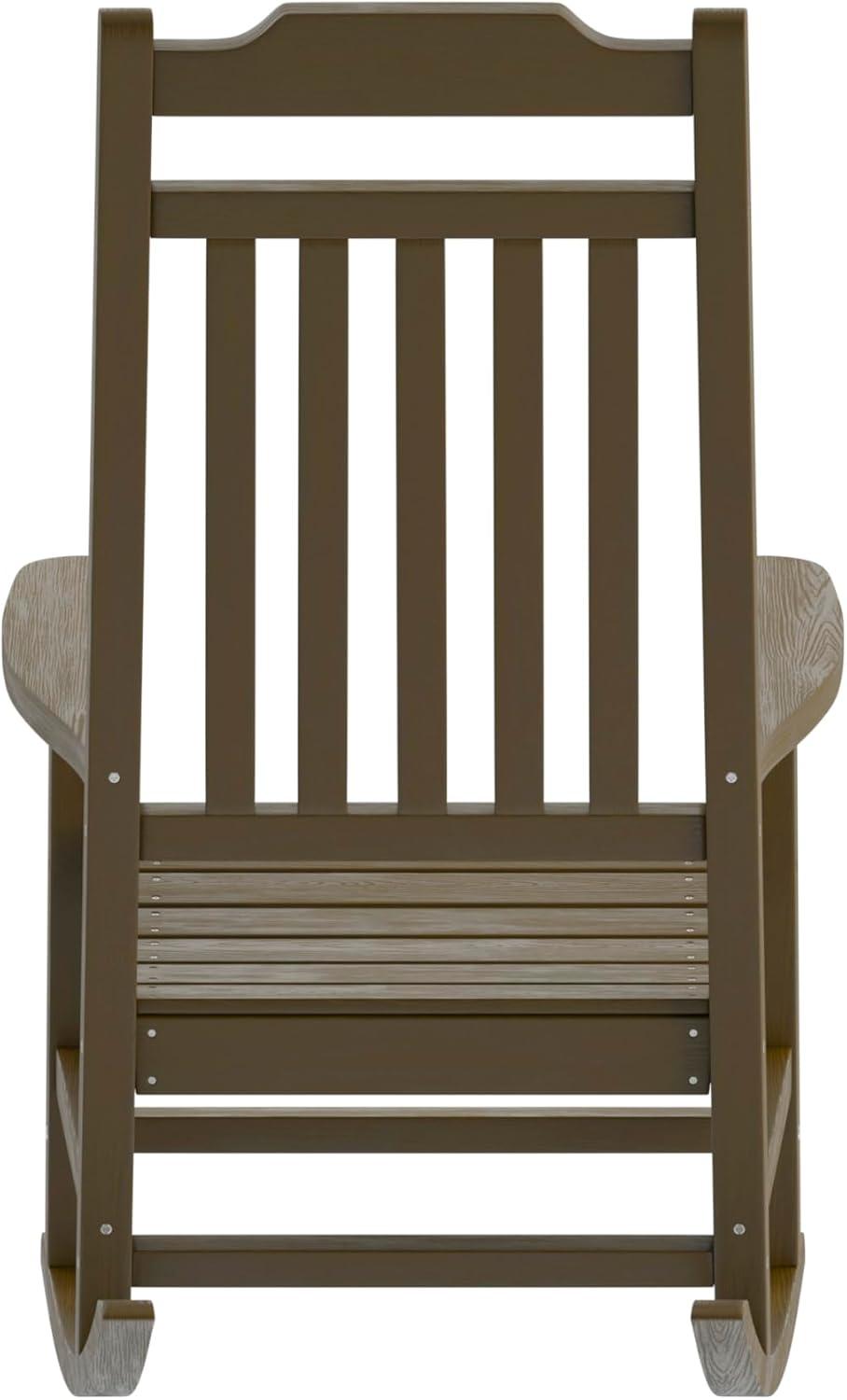 imageFlash Furniture Set of 2 Winston AllWeather Rocking Chair in Red Faux WoodMahogany