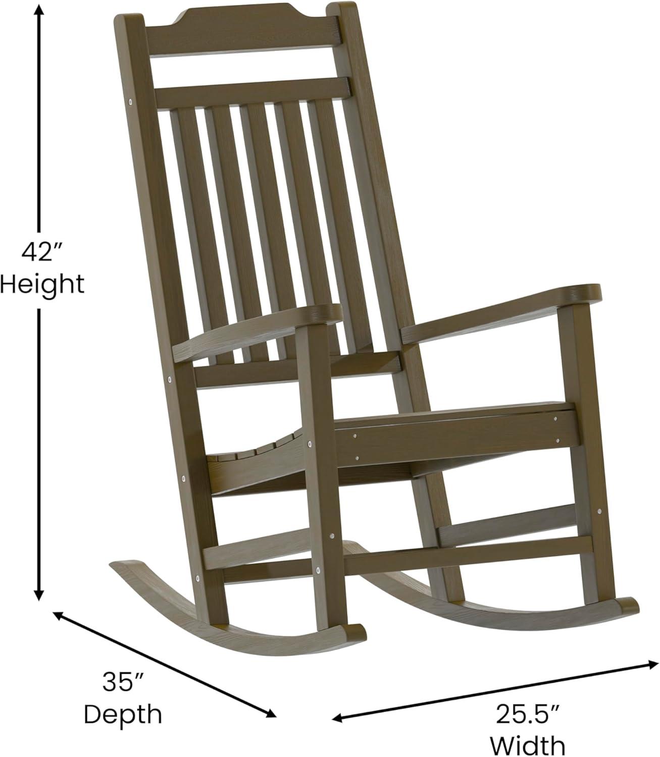 imageFlash Furniture Set of 2 Winston AllWeather Rocking Chair in Red Faux WoodMahogany