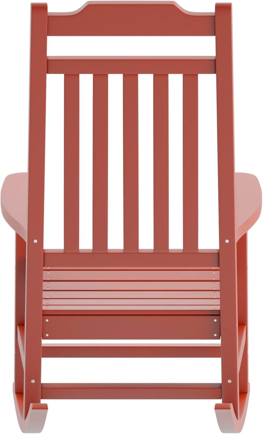 imageFlash Furniture Set of 2 Winston AllWeather Rocking Chair in Red Faux WoodRed