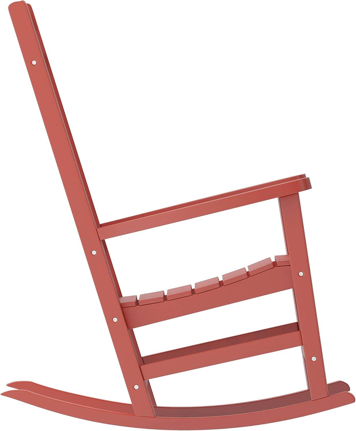 imageFlash Furniture Set of 2 Winston AllWeather Rocking Chair in Red Faux WoodRed