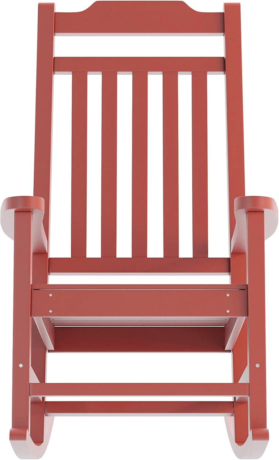 imageFlash Furniture Set of 2 Winston AllWeather Rocking Chair in Red Faux WoodRed
