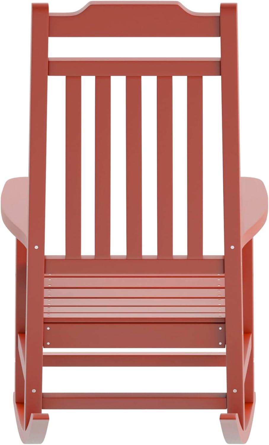 imageFlash Furniture Set of 2 Winston AllWeather Rocking Chair in Red Faux WoodRed