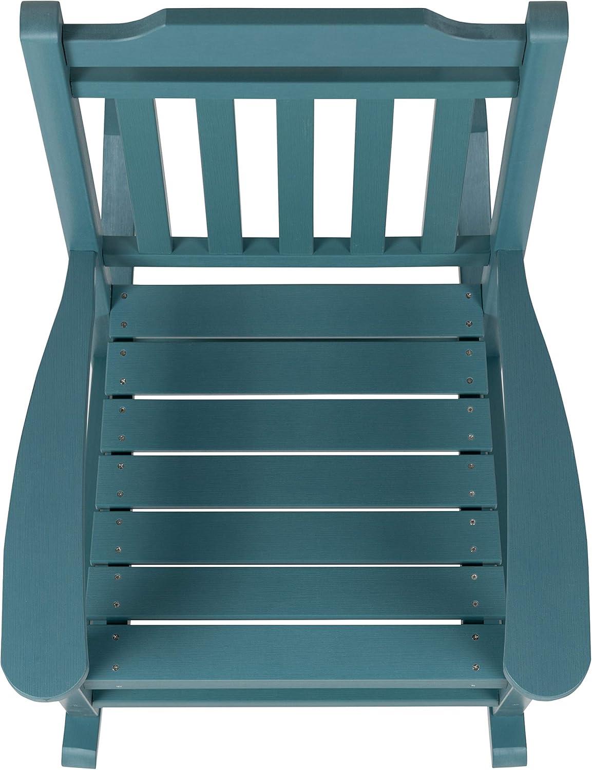 imageFlash Furniture Set of 2 Winston AllWeather Rocking Chair in Red Faux WoodTeal