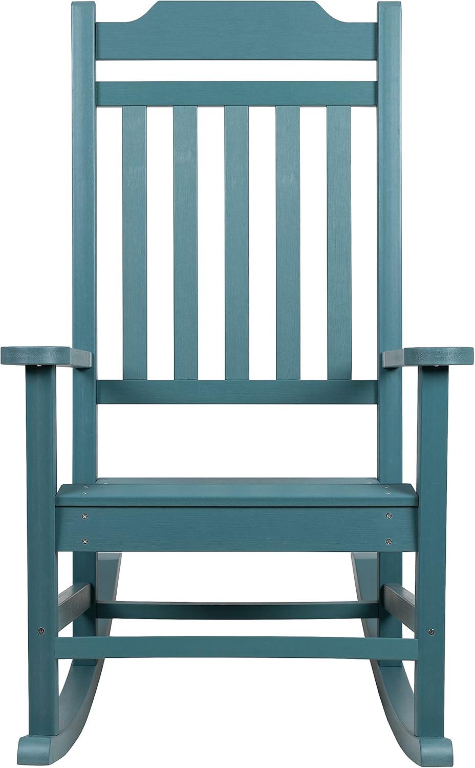 imageFlash Furniture Set of 2 Winston AllWeather Rocking Chair in Red Faux WoodTeal