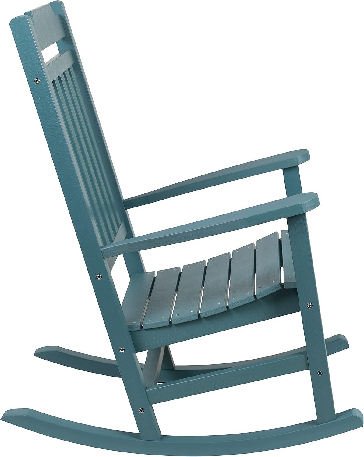 imageFlash Furniture Set of 2 Winston AllWeather Rocking Chair in Red Faux WoodTeal