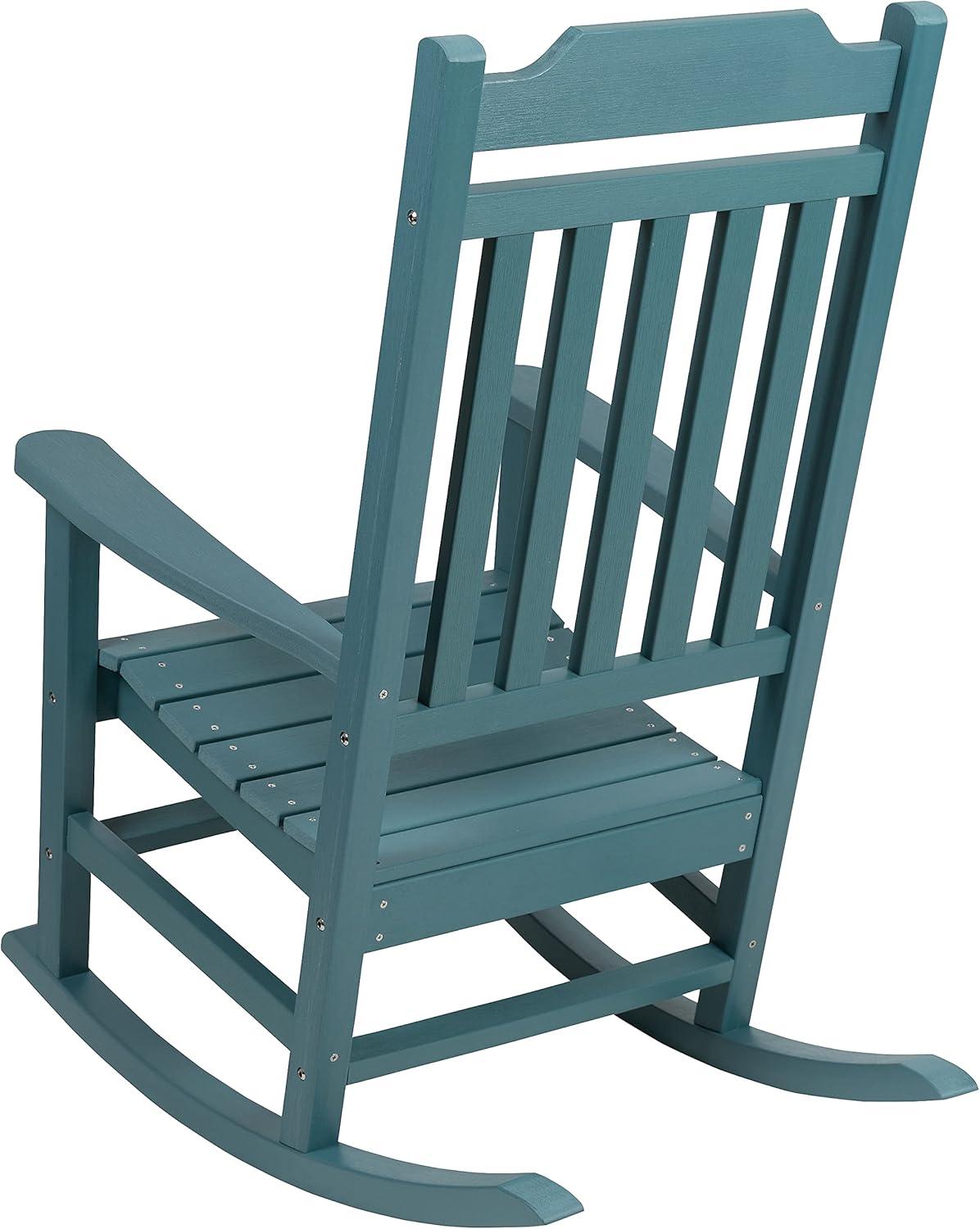 imageFlash Furniture Set of 2 Winston AllWeather Rocking Chair in Red Faux WoodTeal