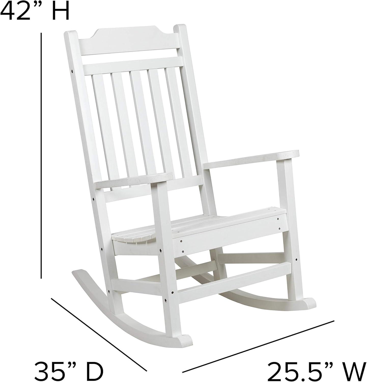 imageFlash Furniture Set of 2 Winston AllWeather Rocking Chair in Red Faux WoodWhite