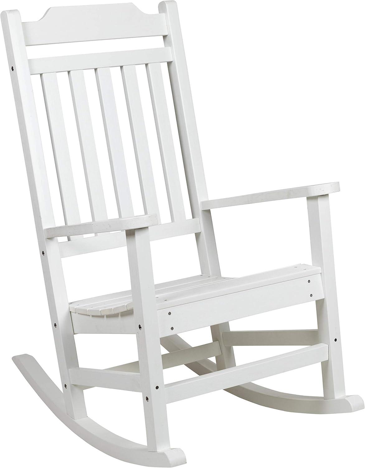 imageFlash Furniture Set of 2 Winston AllWeather Rocking Chair in Red Faux WoodWhite