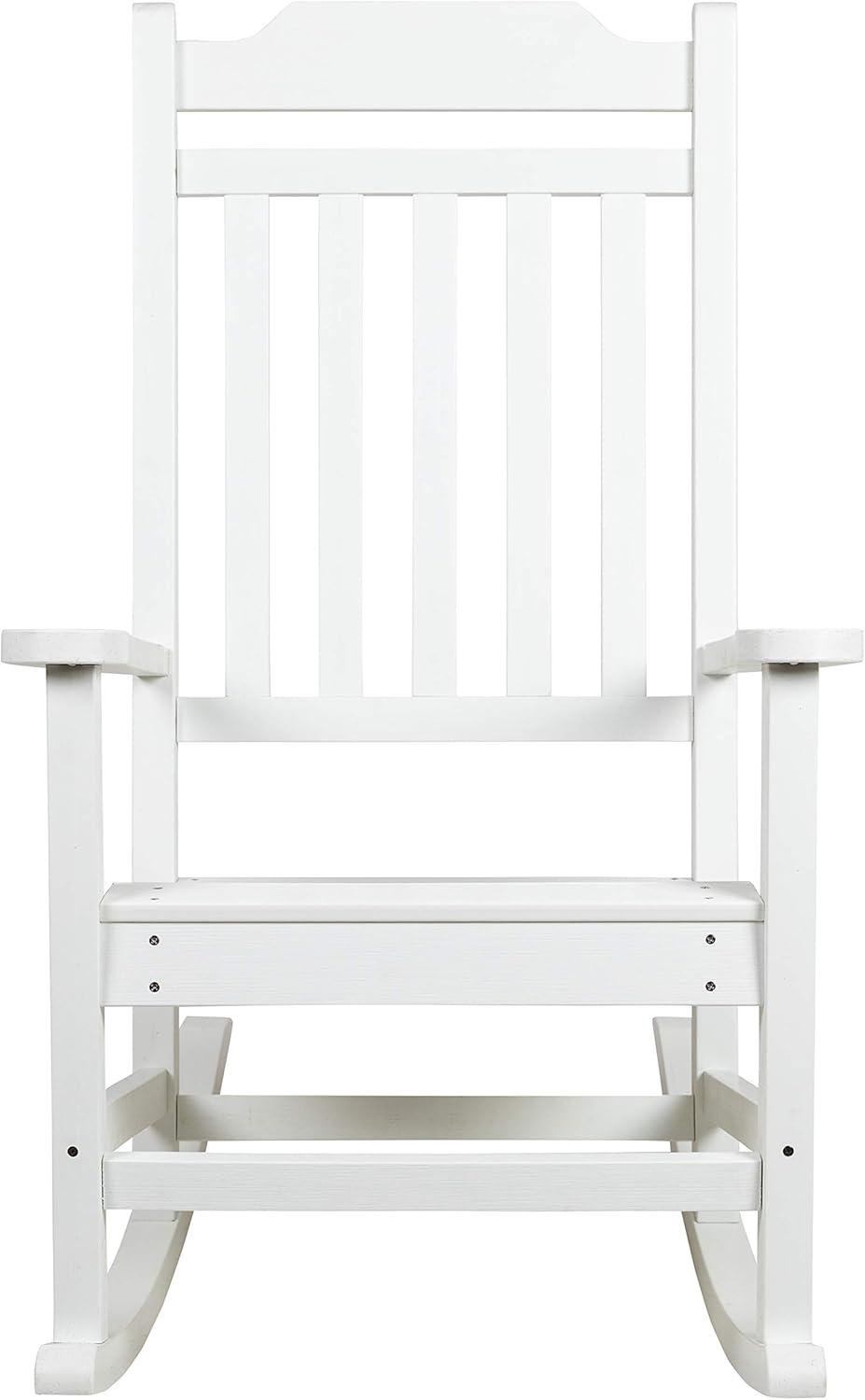 imageFlash Furniture Set of 2 Winston AllWeather Rocking Chair in Red Faux WoodWhite