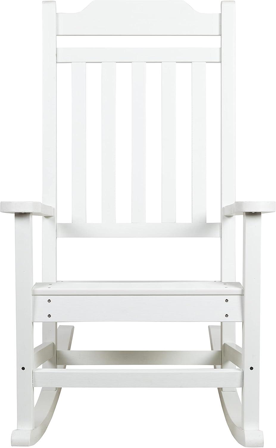 imageFlash Furniture Set of 2 Winston AllWeather Rocking Chair in Red Faux WoodWhite