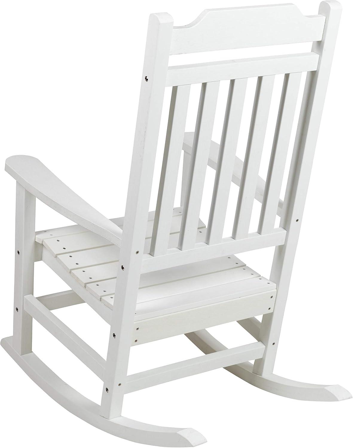 imageFlash Furniture Set of 2 Winston AllWeather Rocking Chair in Red Faux WoodWhite