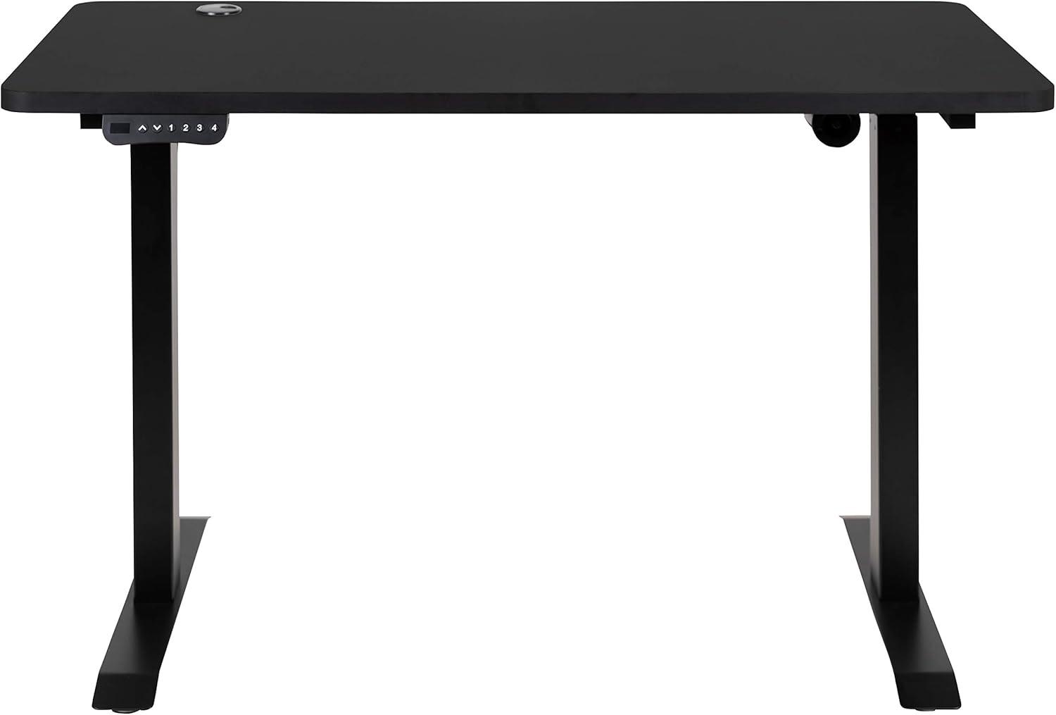 imageFlash Furniture Tanner Electric Height Adjustable Standing Desk Table Top 48quot Wide 24quot Deep MahoganyBlack
