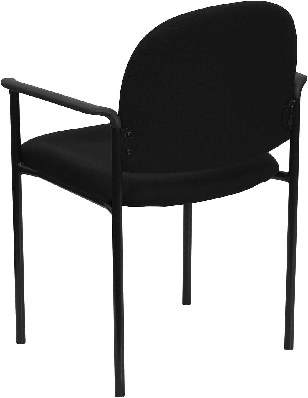 imageFlash Furniture Tiffany Side Reception Chair with Armrests Stackable Vinyl Waiting Room Chair for Commercial or Residential Use NavyBlack Fabric