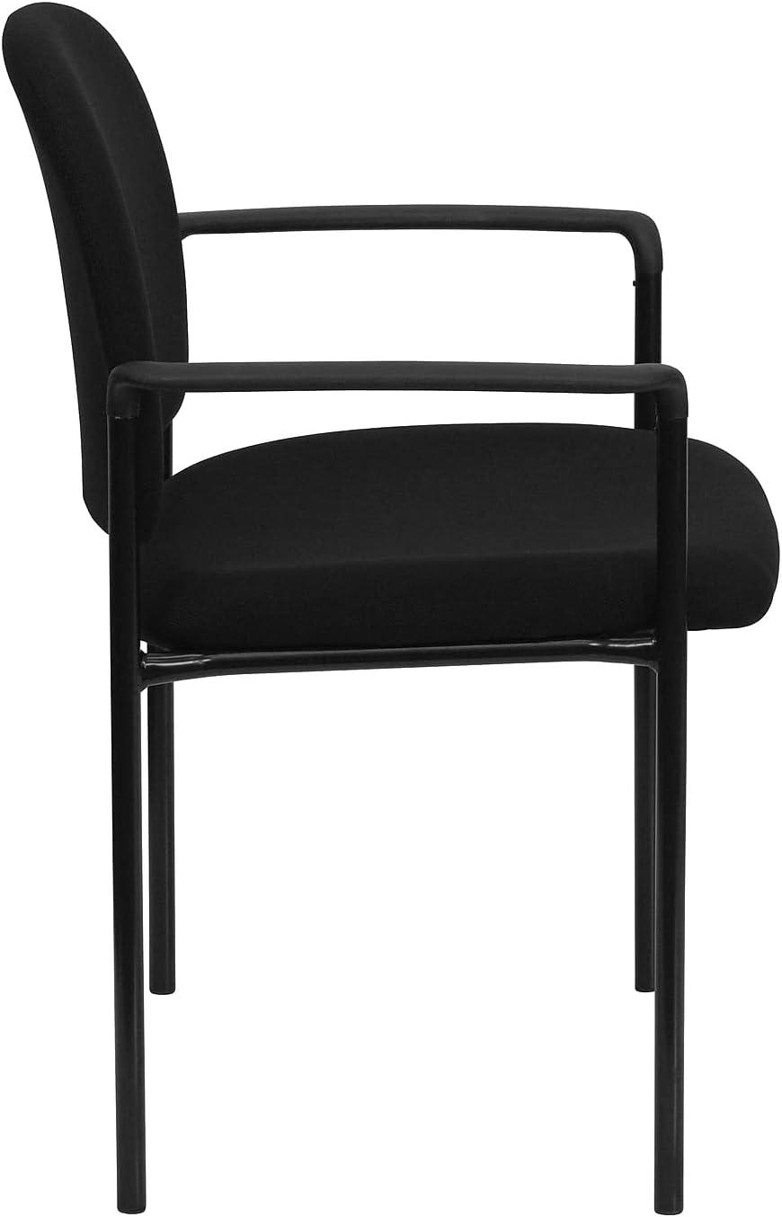 imageFlash Furniture Tiffany Side Reception Chair with Armrests Stackable Vinyl Waiting Room Chair for Commercial or Residential Use NavyBlack Fabric