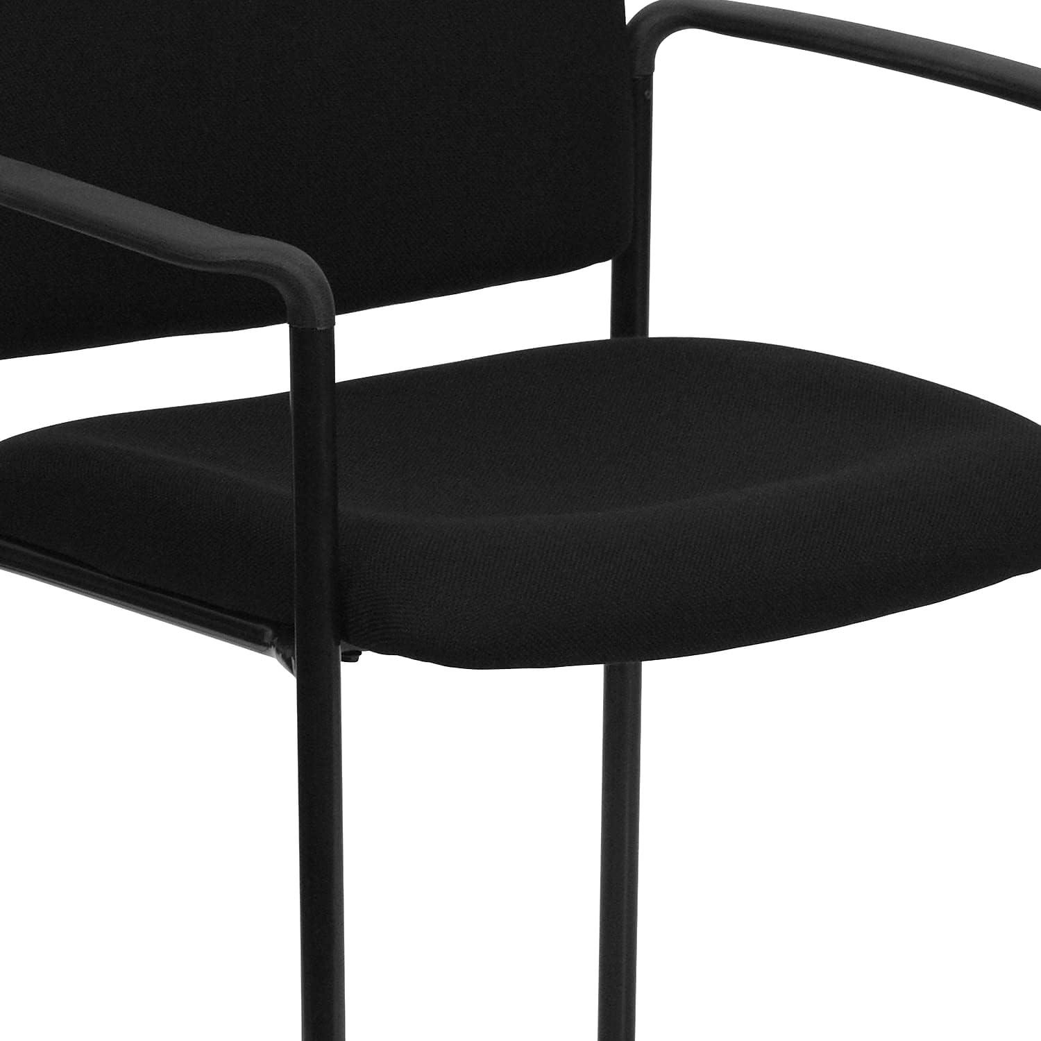 imageFlash Furniture Tiffany Side Reception Chair with Armrests Stackable Vinyl Waiting Room Chair for Commercial or Residential Use NavyBlack Fabric