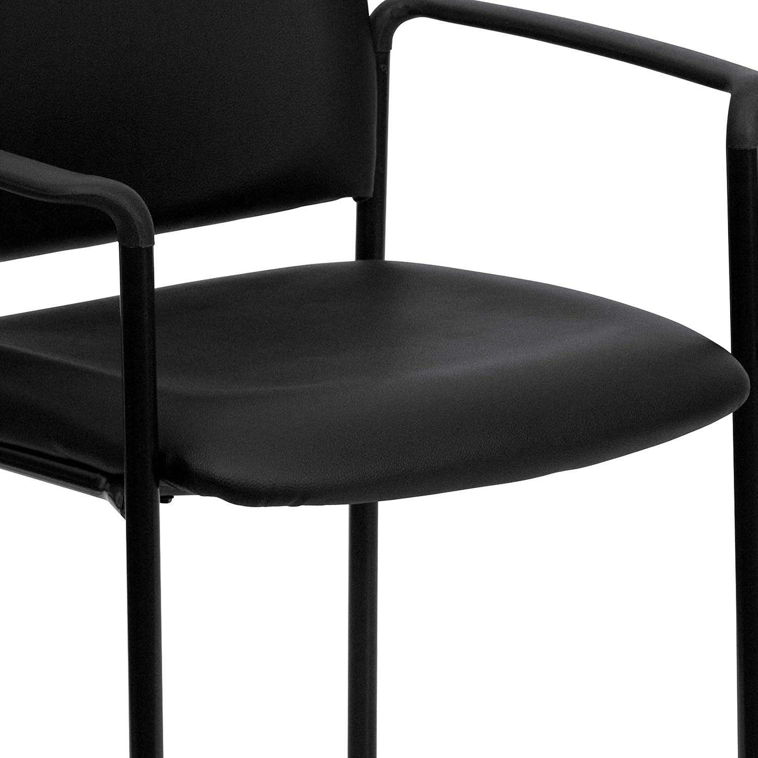 imageFlash Furniture Tiffany Side Reception Chair with Armrests Stackable Vinyl Waiting Room Chair for Commercial or Residential Use NavyBlack Vinyl